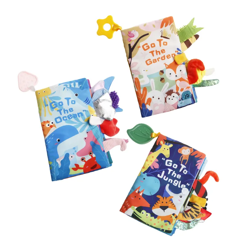 Top Selling Crinkle Papier Doek Baby Speelgoed Wasbare Animal Stof Zacht Staarten Vroege Zintuiglijke Educatief Baby Doek Boek