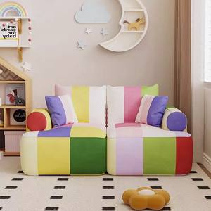 Sofá infantil en forma de L para rincón de lectura, tela transpirable, versátil para dormitorio y sala de estar infantil - Product Image 1