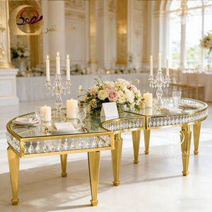 Mesa de Comedor Moderna de Acero Inoxidable Dorado y MDF con Forma de Serpiente, Lujosa, para Hogar, Hotel, Personalizable - Product Image 2