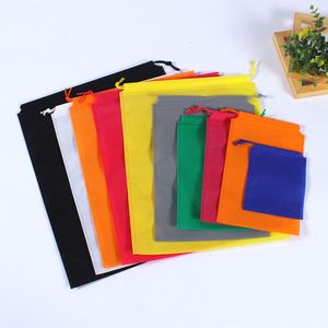 Bolsa de tela no tejida biodegradable reutilizable personalizada, funda ecológica para zapatos, bolsa de almacenamiento con cordón, bolso de mano - Product Image 1