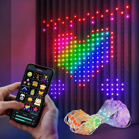 Rideau lumineux LED RGB intelligent avec télécommande via application, affichage de motifs DIY, synchronisation musicale, pour la décoration de la maison, des fêtes et des festivals