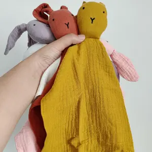 Vendita all'ingrosso di alta qualità per bambini personalizzati peluche coniglietto coniglio bambino coperta consolatore bavaglini coperta di sicurezza a buon mercato giocattolo giocattoli infantili