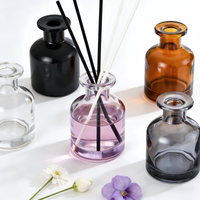 Bouteille diffuseur de parfum 200 ml vide en forme de fiole conique, flacon diffuseur d'arômes en verre pour la maison avec bâtonnets en fibres épaisses