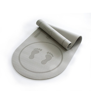 <span class=keywords><strong>Tapis</strong></span> <span class=keywords><strong>de</strong></span> <span class=keywords><strong>yoga</strong></span> ovale en TPE écologique, antidérapant, durable, <span class=keywords><strong>violet</strong></span>-gris, épaisseur 8 mm, imperméable, 140 cm - Product Image 2