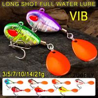 Appât de vibration VIB en métal rotatif 3.5g 6g 8g 11g 15g 21g Spinner naufrage cuillère broche manivelle paillettes appâts matériel de pêche
