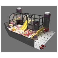 Mini Pastell Indoor-Spielplatz mit Bällebad Holz-Spielhaus Neues Design Soft-Play-Zubehör für Kinder Trampolin Inklusive