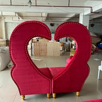 Fauteuil Trône de Mariage Double, Luxe, Blanc, Dossier en Forme de Cygne et Cœur, pour Princesse, Prince, Roi, Reine