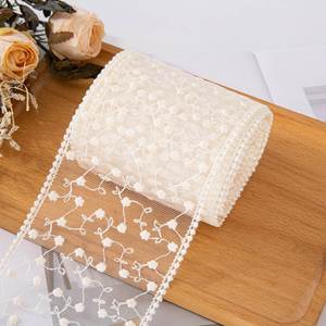 Ruban en dentelle vintage floral personnalisé pour emballages cadeaux et bouquets de mariée, 5 yards/rouleau - Product Image 6