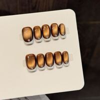 Faux ongles de luxe à presser avec colle, style French Manucure, couvrance totale, vente en gros