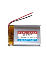 Baterai Li-Ion Polimer 3.7V 220mAh 521726 2 Kabel untuk Pena Rekaman Speaker Headphone MP3 Jam Tangan Pintar Smartband 551726 L075