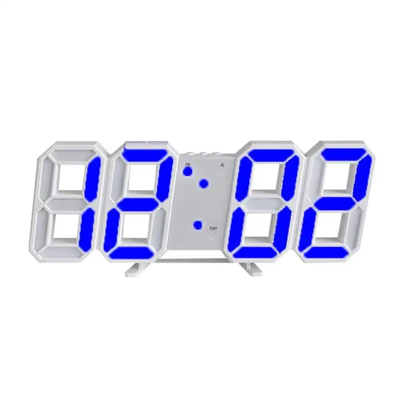JW360 New Modern Fashion Large LED Digital Wall Clock 8 Inches 3D Led Desk Alarm Clock Led Digital Wall Clock