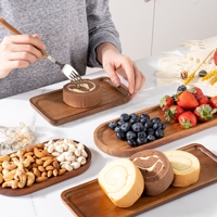 Rechthoekige acaciahouten schotels, houten serveerblad, keukencharcuterie, kaas, sushi, fruit, dessert, hapjes, snackborden, plank