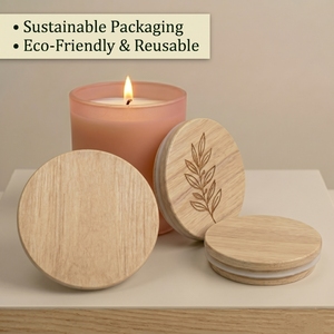 Tapa de Madera de Pino Natural Ecológica WeWood de Vietnam, Tapa Hermética para Frascos de Madera con Junta para Marcas de Velas de Lujo - Product Image 2