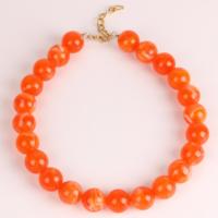 Collier pendentif boucle de perles chaîne épaisse 20 mm style bohème vintage tendance, fait main en résine acrylique multicolore, bijou statement pour femme