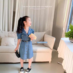 Vestido Vaquero para Niña, Nuevo Estilo Veraniego, Delgado, <span class=keywords><strong>Retro</strong></span>, Vestido Enterizo, Alta Calidad - Product Image 4