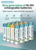 PUJIMAX batterie de lampe de poche de haute qualité 1.2V AA piles rechargeables 2000mAh 4 pièces/boîte batterie Nimh pour télécommande