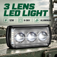 HSSH 12W 3-Linsen Motorrad LED-Fahrlicht Weiß Gelb Strahl Rot Blau Stroboskop 9-36V IP67 Zusätzliches Spotlicht