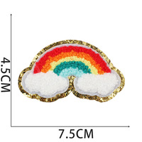 Patchs de broderie 3D colorés Chenille Bling Badges Iron-On Sew-On Brodé Auto Mail Badges Catégorie