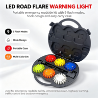 Feux de signalisation routière à LED avec logo personnalisé, batterie, 9 modes de clignotement, crochet pour situations d'urgence sur la route, OEM Jx