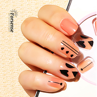 Faux ongles personnalisés coréens en plastique recyclé, faux ongles courts et carrés, fournisseur d'ongles artificiels à la mode, non toxiques et durables