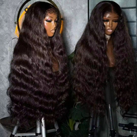 Perruque frontale HD pré-épilée en gros, 100 % cheveux humains vierges bruts, perruque frontale 360 sans colle, perruques en cheveux humains entièrement en dentelle 13x6
