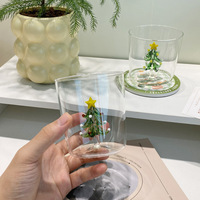 Gobelet en verre pour arbre de Noël créatif, gobelet à jus 3D pour la maison, design atmosphérique, verre borosilicate de haute qualité, résistant aux hautes températures