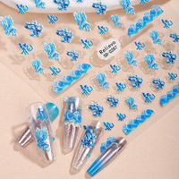 Offre Spéciale : Autocollants 5D en relief pour décoration d'ongles, motifs adhésifs en plastique pour un design d'ongles élégant