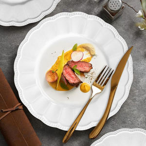 Romantic White <strong>Ceramic</strong> Porcelain Dinner <strong>Plate</strong> Table Setting Dinnerware <strong>Ceramic</strong> <strong>Plate</strong> for Wedding Banquet - Product Image 6