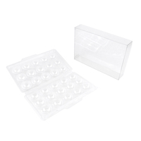 Plateau en plastique transparent à 15 cavités, pour insérer des ampoules sphériques au chocolat et à la truffe