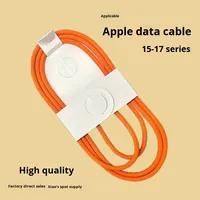 60W 17 Type-C Écouteur Orange PVC Tressé 5A Câble de Charge Rapide 1m Conducteur en Cuivre Étamé pour Téléphones Mobiles IPhone15/16