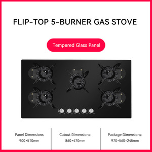 Panel de estufa de <span class=keywords><strong>Gas</strong></span> de 5 quemadores de alta calidad, portátil de vidrio templado para cocina doméstica, <span class=keywords><strong>precio</strong></span> bajo para GLP <span class=keywords><strong>Natural</strong></span> - Product Image 2