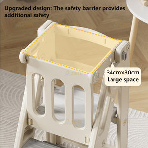 Tour d'apprentissage pliable pour tout-petits, marchepied réglable en hauteur avec barrière de sécurité, échelle pour enfants pour <span class=keywords><strong>cuisine</strong></span> et salle de bain - Product Image 4