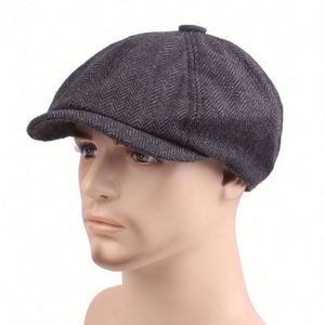 Classic Vintage Newsboy Cap for Men Cotton Flat Top Cabbie Style Fashionable Retro Driving Hat Perfect Tiene Har Gift - Product Image 1