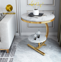 Table latérale de salon en acier inoxydable, meuble de salon, style moderne, produit de luxe, ST075