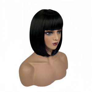 Parrucca Bob Corta Sintetica Naturale per Donna, Ideale per Feste, Halloween, Cosplay e Uso Quotidiano - Product Image 4