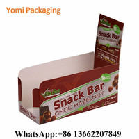 Boîte d'emballage de comptoir en carton biodégradable avec logo personnalisé pour barres chocolatées, protéines de lactosérum et snacks