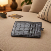 Porte-cartes en PU de qualité supérieure, minimaliste, compact, fin, personnalisable, étui pour cartes de crédit, organisateur multifonction, porte-monnaie