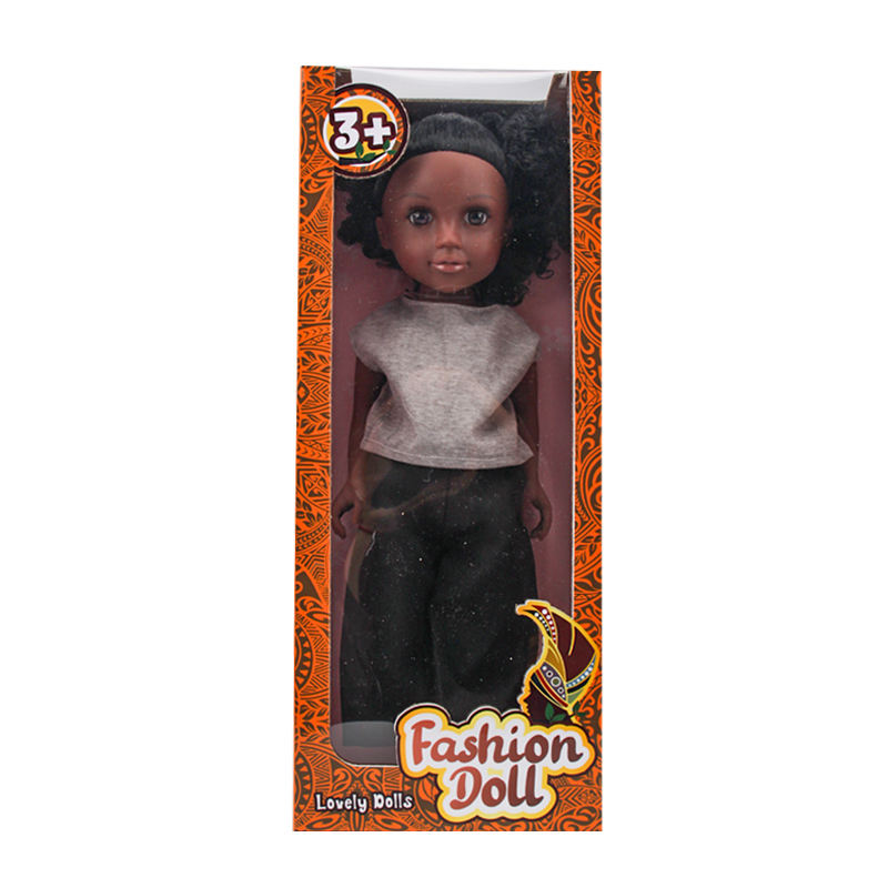 黒人肌の黒人ドール、アフリカ系アメリカ人18インチビニールドールの