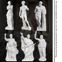 Décor de jardin extérieur grandeur nature pierre naturelle homme nu dieu grec Figure Sculpture marbre blanc Statue de Zeus