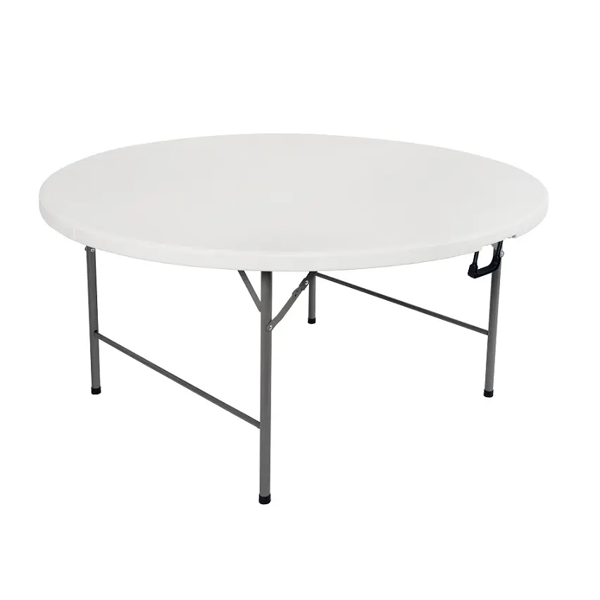 4f-5f-6f Modern Plastic HDPE White Dining table Folding in half Round Camping Table Picnic Table