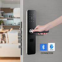 Serrure de porte intelligente en acier inoxydable 304 avec empreinte digitale, application TTlock, mot de passe, carte IC, poignée de verrouillage pour porte en bois, appartement, maison