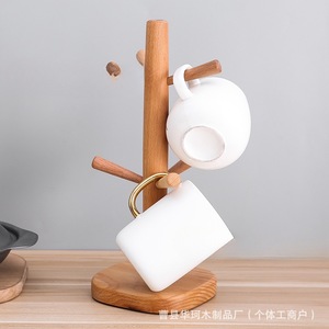 Support à tasses en bois en forme de branche, égouttoir de bureau, organisateur de rangement suspendu pour usage domestique - Product Image 1