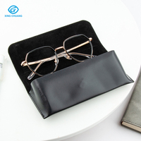 Top Vente En Cuir Doux Noir Lunettes De Soleil Cas N'importe Quelle Couleur PU Optique Lunettes Boîte Lunettes Emballage Sac