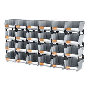 LEADLOONG V1 Gray Storage Parts Bin 24pcs 13.5x10.5x7.6cm/5x4*3inch Hardware <b>Tool</b> <b>Box</b> for Garage Storage - Product Image 1