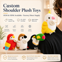 Peluche d'épaule personnalisée en forme d'oiseau mignon, jouet en peluche doux, perroquet toucan assis sur l'épaule, peluches pour souvenirs de parc à thème, cadeau