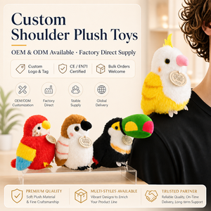 Peluche de Pájaro Personalizado para el Hombro, Juguete de Peluche Suave, Loro Tucán Sentado en el Hombro, Peluches para Parques Temáticos, Regalo de Recuerdo - Product Image 1
