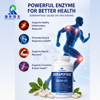 Serrapeptase végétalienne personnalisée OEM sans OGM pour le soutien du confort digestif et le bien-être quotidien – Capsules de Serrapeptase