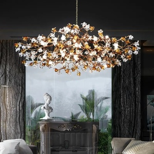 Luxueux Designer Branches Lustres pour Table À Manger En Verre De Murano <span class=keywords><strong>Fleur</strong></span> En Laiton Suspendu Pendentif Lumière Cuisine Restaurant Lampes - Product Image 3