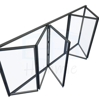 Verre personnalisé Aluminium Cadre mince Bifold Villa Portes Maison Aluminium Porte Pliante