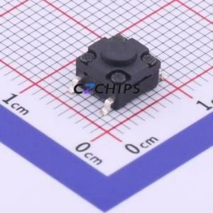 TS-1010GS-BR04326 Tactile Switch SMD-4P,6.2x6.2mm Switch Single Pole Single Throw Round Button 2.6N Vertical Mount - Product Image 1